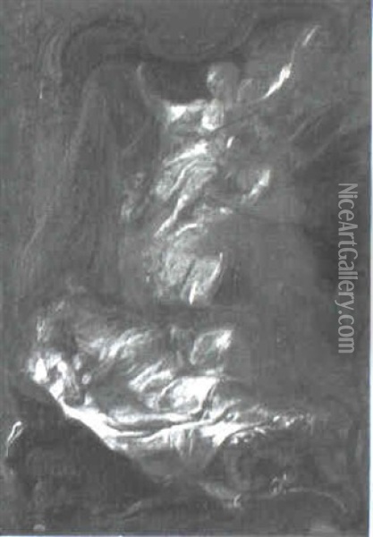 The Death Of A Male Saint, Possibly Joseph Oil Painting - Johann Wolfgang Baumgartner