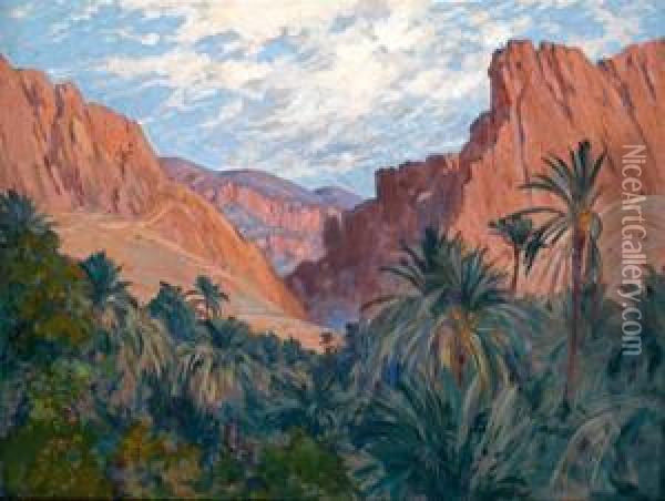 Les Gorges D'el-kantara Oil Painting - Eugene Deshayes