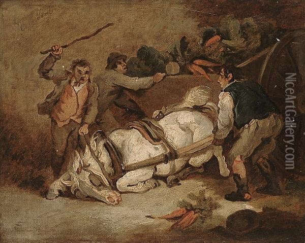 The Overloaded Cart Oil Painting - George Morland