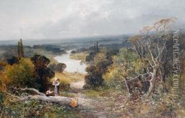 Richmond Hill From The Star And Garter Oil Painting - John Adams Parker