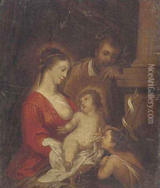 The Holy Family with the Infant Saint John the Baptist 3 Oil Painting - Sir Peter Paul Rubens