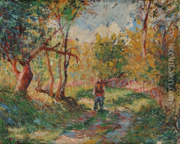 Sur Le Chemin Oil Painting - Francis Morton-Johnson
