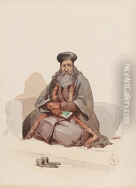 A Turkish Cleric Oil Painting - Amadeo Preziosi