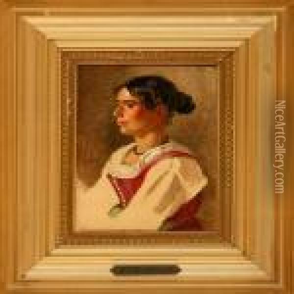 An Italian Woman Oil Painting - Wilhelm Marstrand