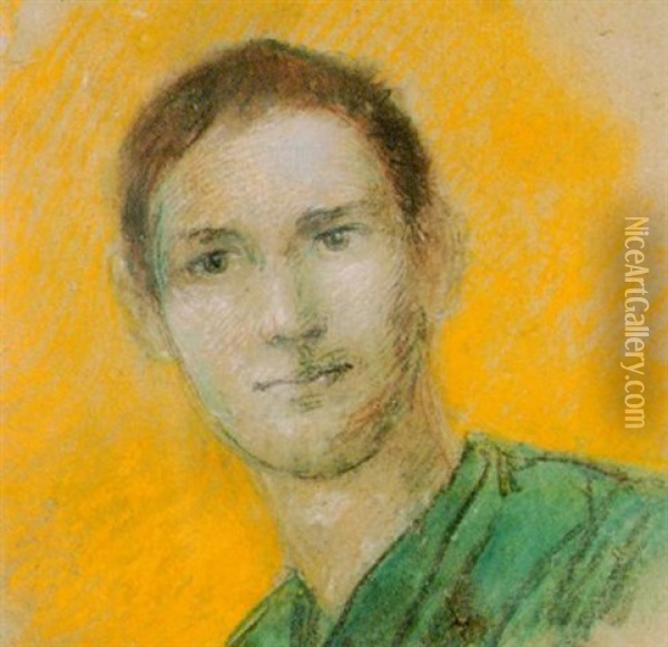 Portrat Eines Jungen Mannes Oil Painting - Albert Welti