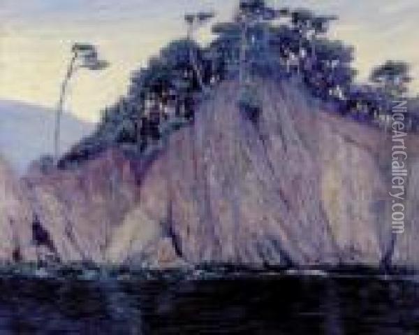 California Coastal Cliffs Oil Painting - William Posey Silva