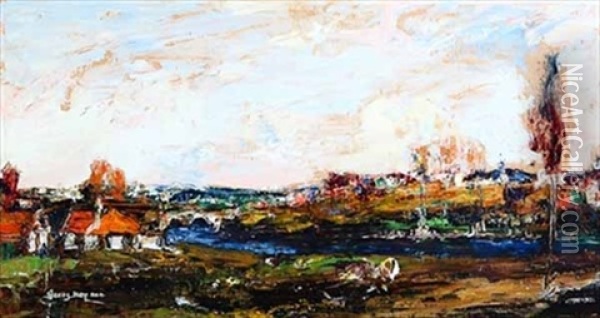 Ayrshire Landscape And River Oil Painting - James Kay