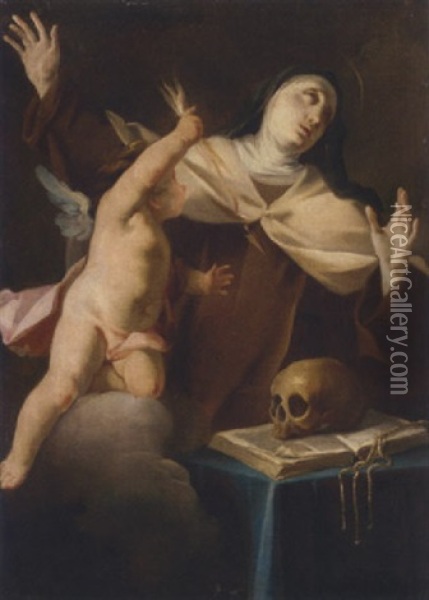 Saint Teresa Of Avila Oil Painting - Francesco de Mura