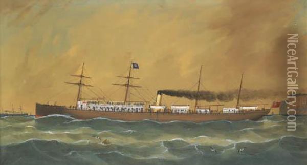Ss Australia Oil Painting - George Frederick Gregory