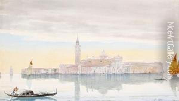 San Giorgio Maggiore, Venice Oil Painting - Luigi (Ludwig Osipovich) Premazzi