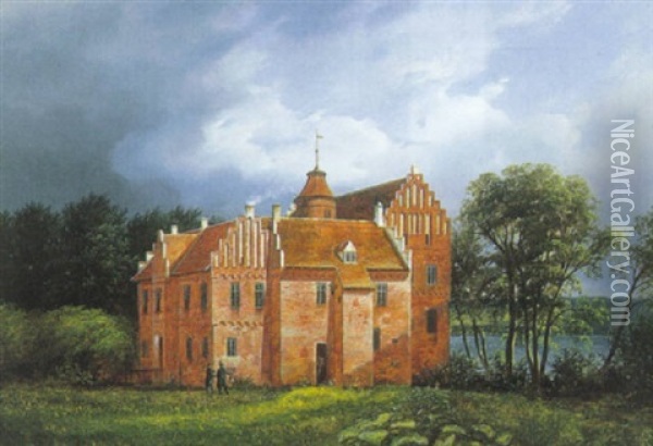 Sceneri Fra Herregarden Rygaard, Fyen Oil Painting - Ferdinand Richardt