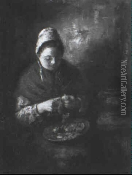 Preparing The Meal Oil Painting - Bernard de Hoog