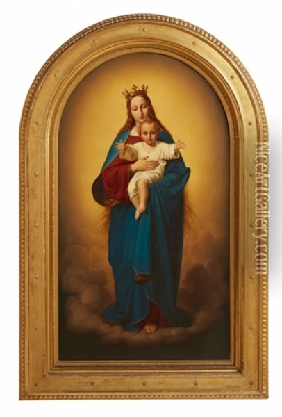 The Virgin As Queen Of Heaven Oil Painting - Ernst Deger