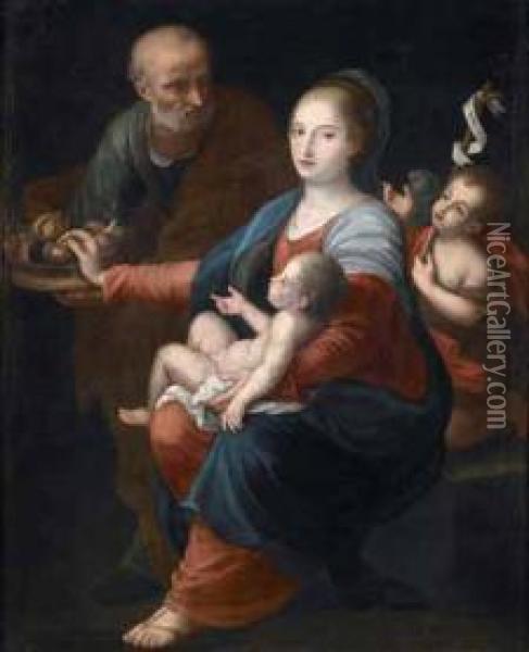 Sacra Famiglia Con San Giovannino Oil Painting - Tommaso Picenardi