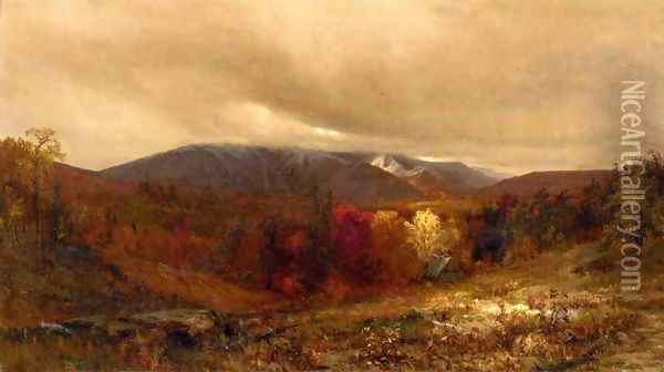 October in the Catskills Oil Painting - Jervis McEntee