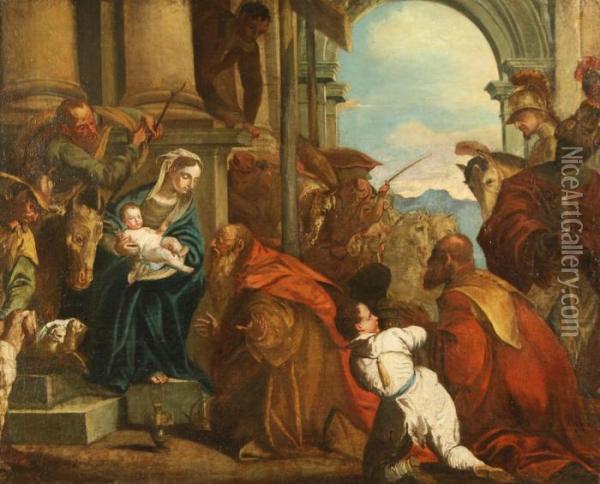 Adoration Of The Magi Oil Painting - Sebastiano Ricci