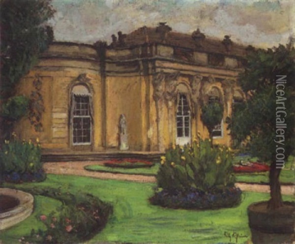 Schloss Am Sanssouci In Potsdam Oil Painting - Fritz Rhein