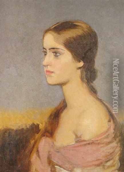 Retrato De Mujer Oil Painting - Gonzalo Bilbao Martinez