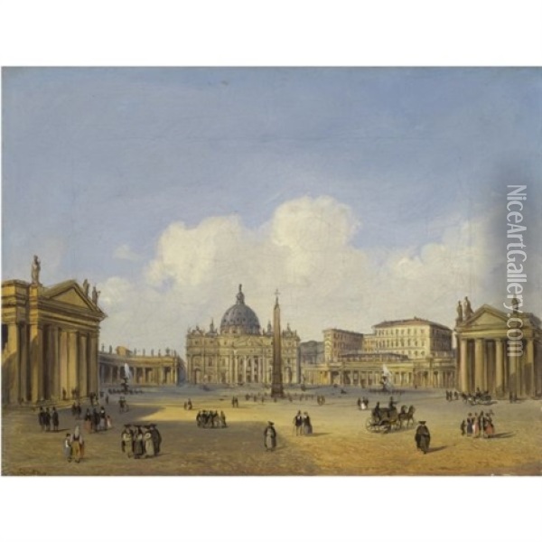 St. Peters, Rome Oil Painting - Carlo Grubacs