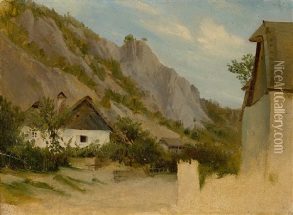Landscape Study Oil Painting - Johann Heinrich Schilbach