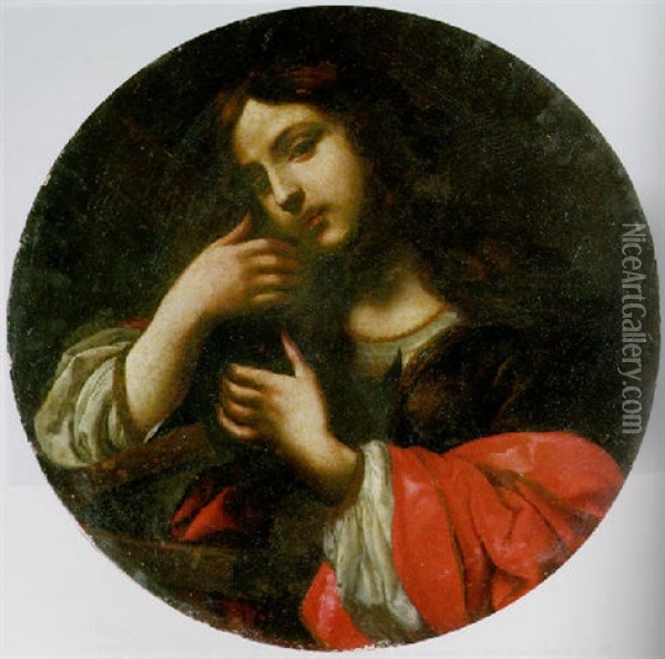 Saint Catherine Of Alexandria Oil Painting - Felice (il Risposo) Fischerelli