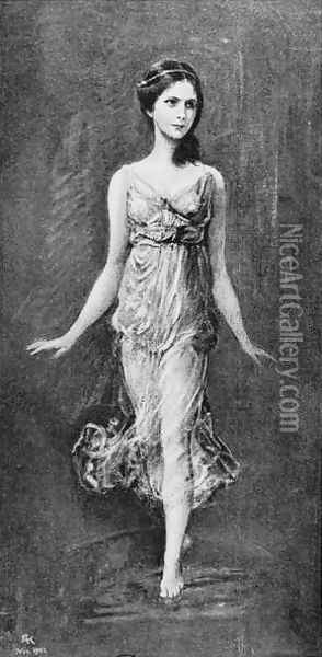 Isadora Duncan 1877-1927 Oil Painting - Friedrich August von Kaulbach