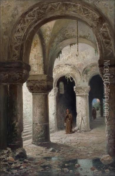 Luostarinsisakuva. Oil Painting - Frans Wilhelm Odelmark