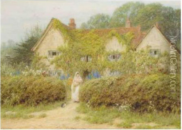 An Old House, Middlesex Oil Painting - Helen Mary Elizabeth Allingham