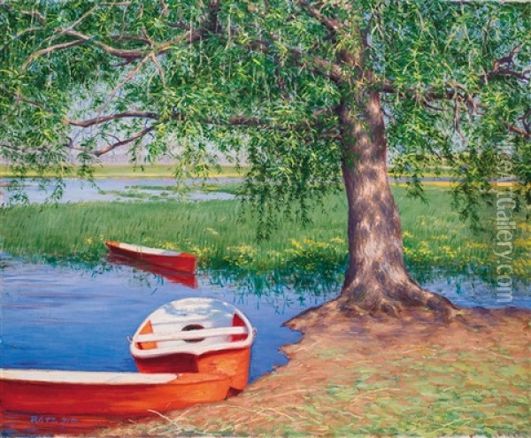 Spring (idyl By The Lake) Oil Painting - Peter Ratz