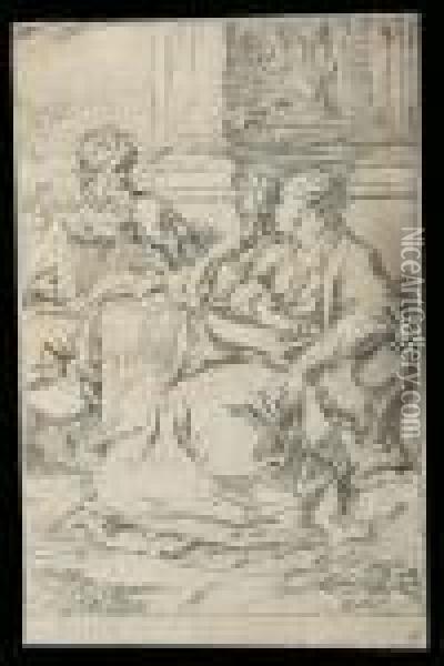 La Sacra Famiglia Oil Painting - Guido Reni