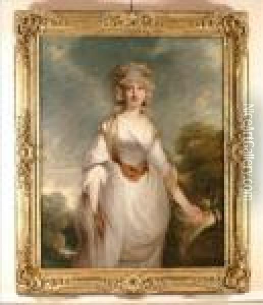 Portrait Oflady Almeira Carpenter Oil Painting - Richard Cosway