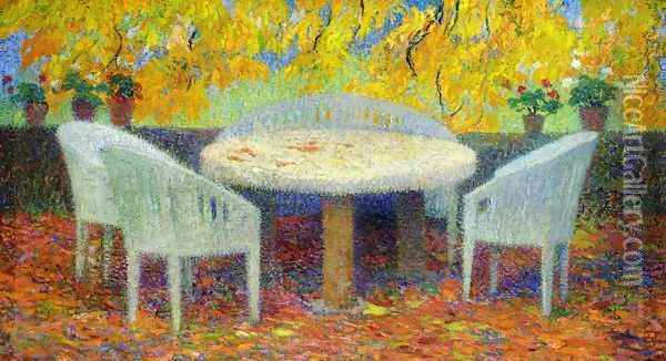 Under the Large Chestnut Tree at Marquayrol Oil Painting - Henri Martin
