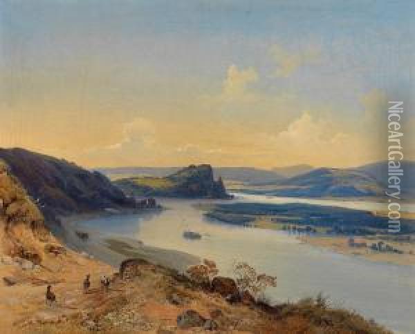 Veduta Sul Danubio Oil Painting - Joseph Holzer