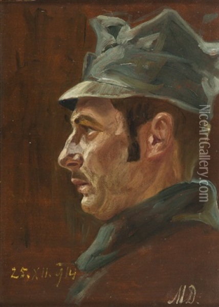 Profile Of Wladyslaw Wojakowski Oil Painting - Marian Dudek
