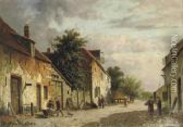The Little Village Oil Painting - Adrianus Eversen