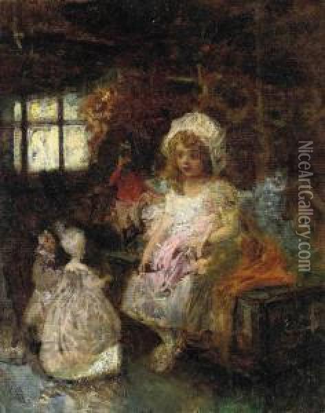 Playtime Friends Oil Painting - Eduard Veith