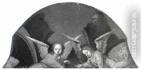 Two Angels Oil Painting - Pieter Coecke van Aelst the Elder