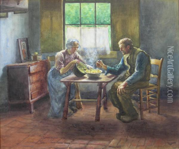 The Evening Meal Oil Painting - John Patrick Downie