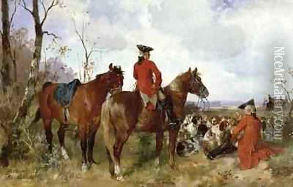 A rest during the hunt Oil Painting - G. Hans Buttner