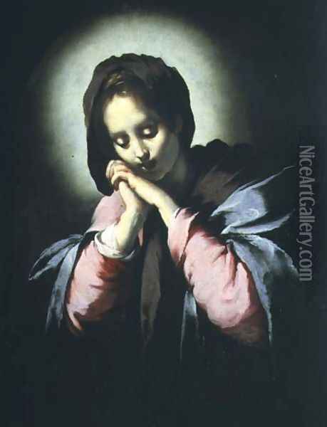 Madonna in Adoration Oil Painting - Bernardo Strozzi