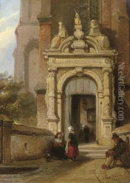 Poortje Van Het Oude Vrouwenhuis, Hoorn Oil Painting - Johannes Bosboom