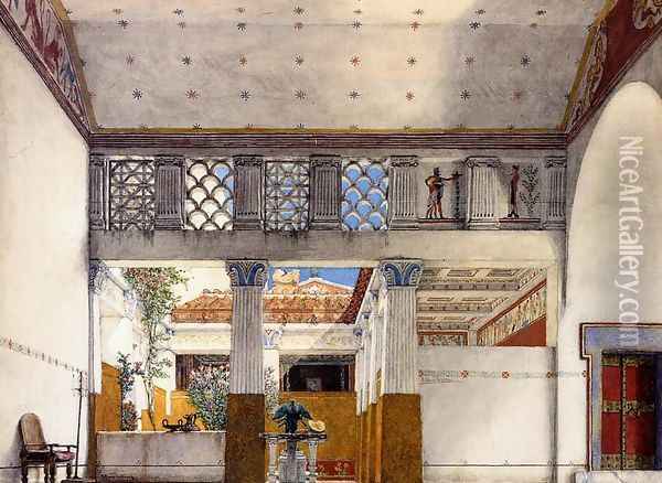 Interior of Caius Martius's House Oil Painting - Sir Lawrence Alma-Tadema