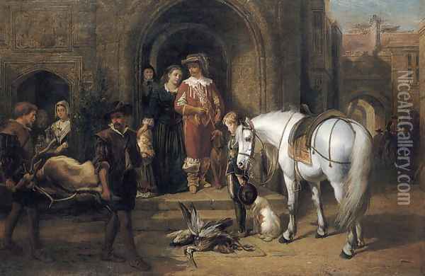 Return of the Hunting Party Oil Painting - George Earl