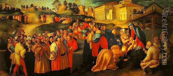 The Adoration of the Magi Oil Painting - (Jacopo Carucci) Pontormo