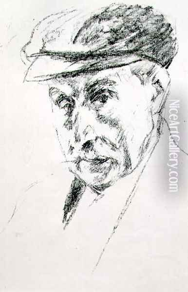 Portrait of a Man in a Cap, possibly self portrait, after 1923 Oil Painting - Max Liebermann