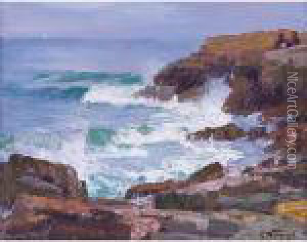Rocky Cliffs Oil Painting - Edward Henry Potthast
