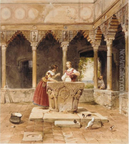 A Secret Admirer Oil Painting - Carl Friedrich H. Werner