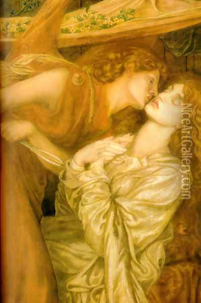 Dante's Dream at the Time of the Death of Beatrice [detail] Oil Painting - Dante Gabriel Rossetti