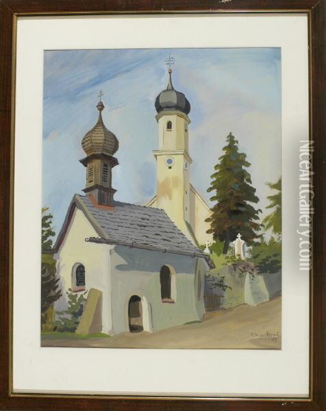 Blick Auf Eine Kapelle Vor Einer Kirche Oil Painting - Karl Appel