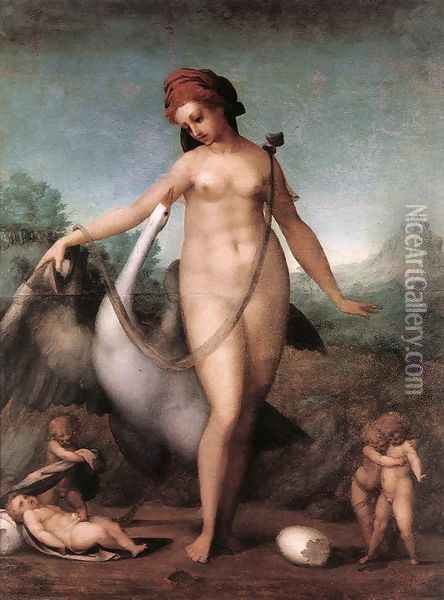 Leda and the Swan 1512-13 Oil Painting - (Jacopo Carucci) Pontormo